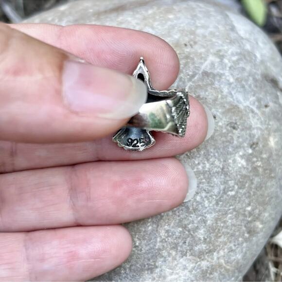 Solid Sterling Silver Eagle feather ring chunky wide boho biker sz 9, 10 and 12 - Picture 4 of 8